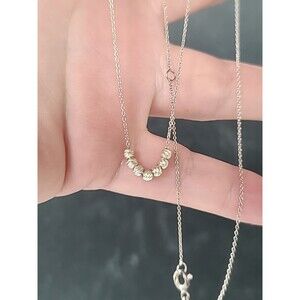 925 Sterling Silver Beaded Necklace Vintage Adjustable